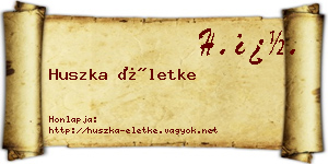 Huszka Életke névjegykártya